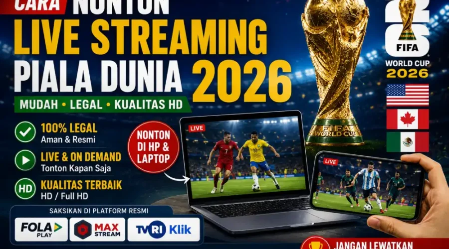 Cara Nonton Live Streaming Piala Dunia 2026 Legal di HP & Laptop: Fola Play, MAXstream, TVRI Klik